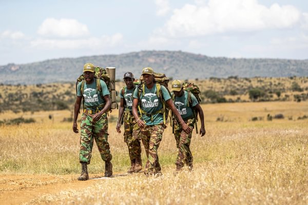 ForRangers team marching across the African savanna